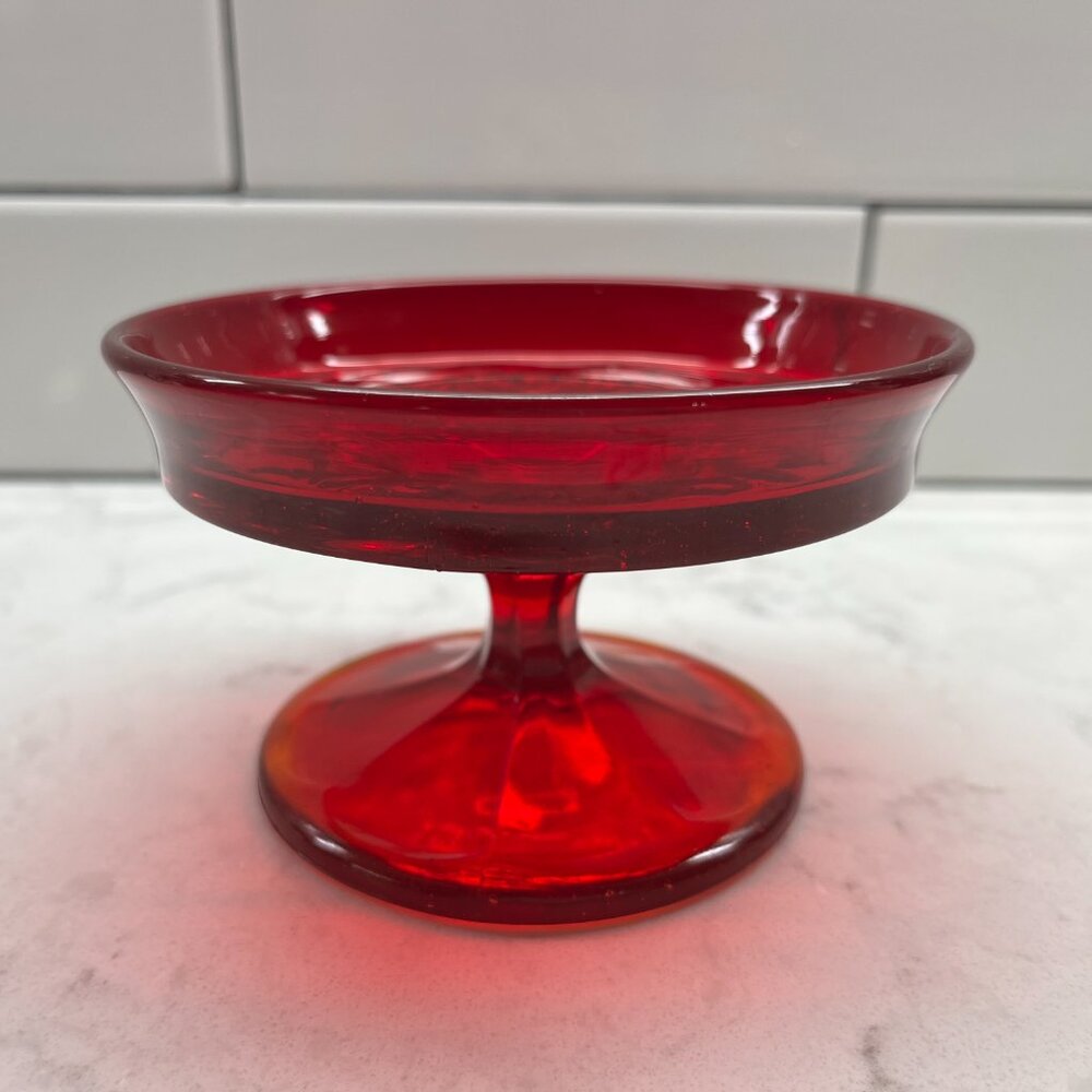 McKee Early American Rock Crystal Ruby Cheese Stand
